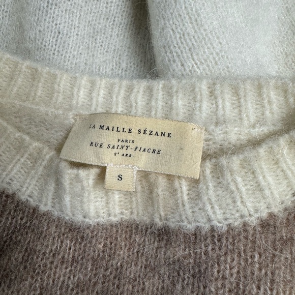 SEZANE Quentin Jumper Ecru Taupe Noir S - Picture 10 of 11